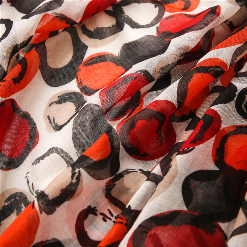 Red circle pattern scarf wholesale