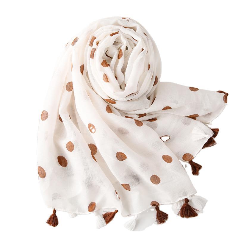 Plain polka dot print scarf wholesale