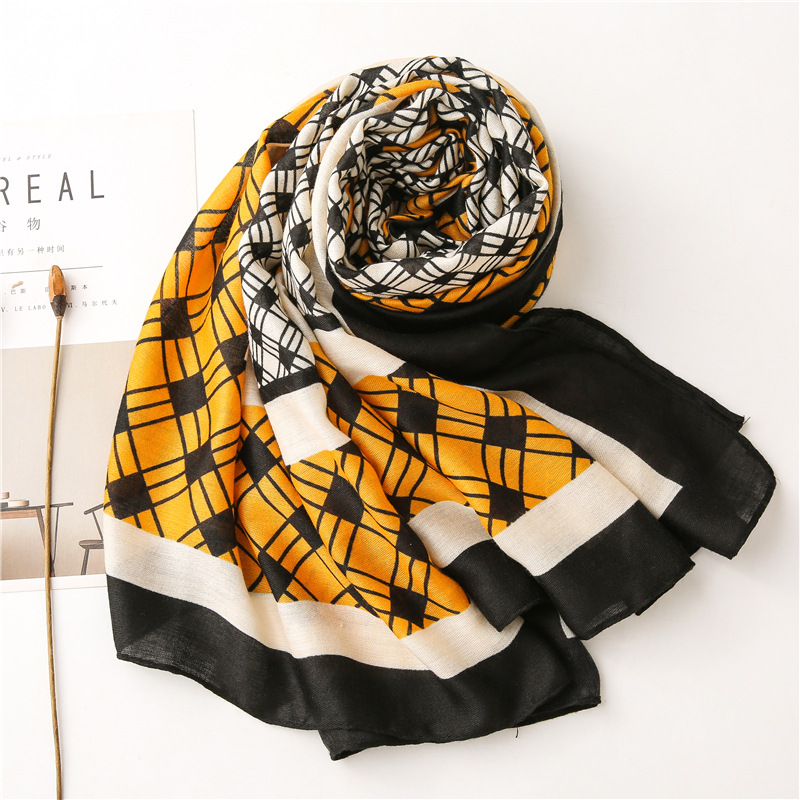 Polyester geometric printing scarf wholesale