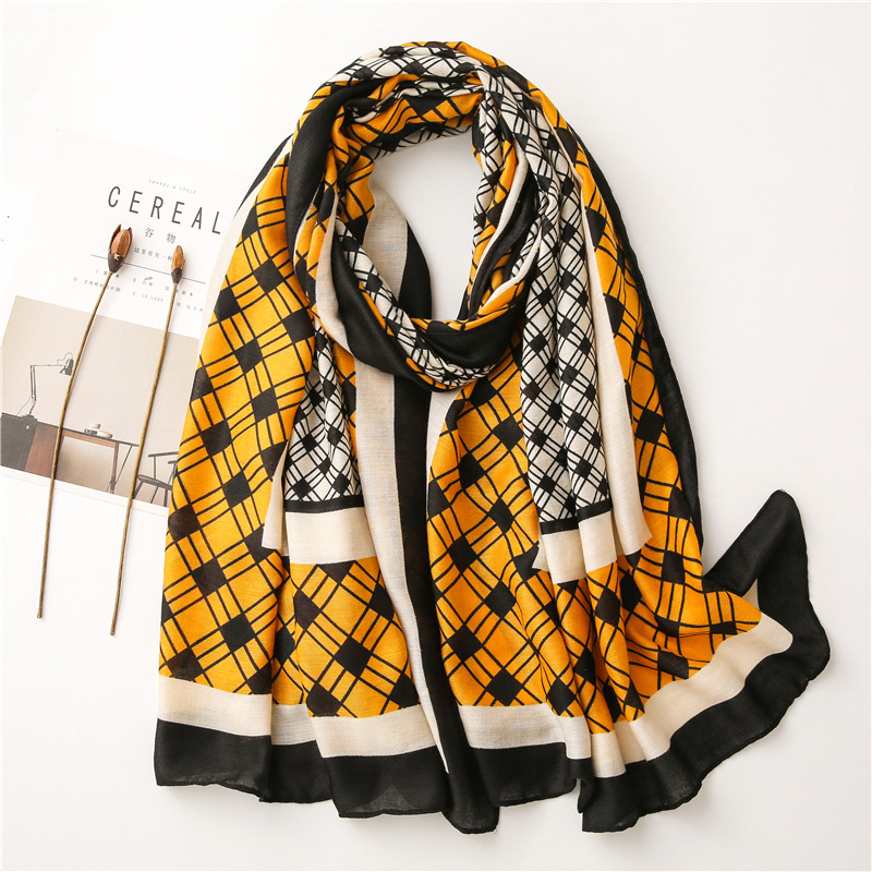 Polyester geometric printing scarf wholesale