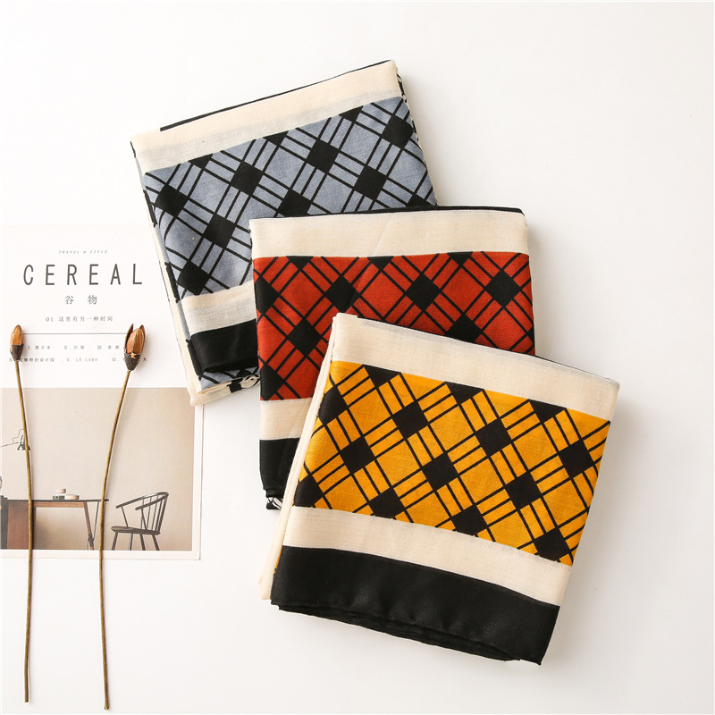 Polyester geometric printing scarf wholesale