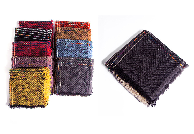 Winter plaid gradient warm large square scarf wholesale