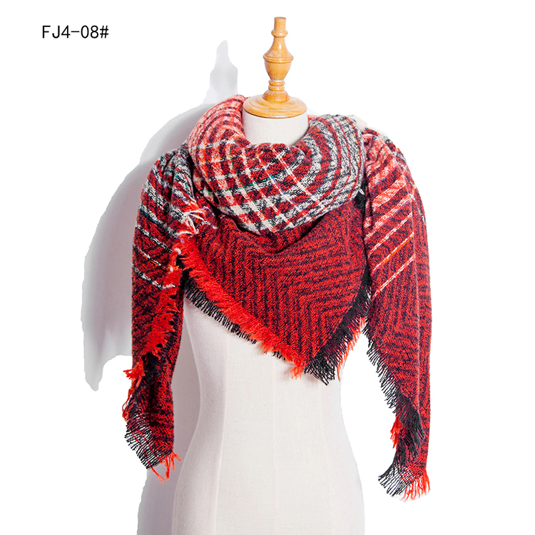 Winter plaid gradient warm large square scarf wholesale