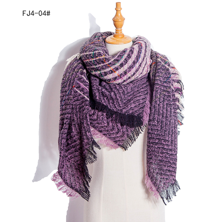 Winter plaid gradient warm large square scarf wholesale