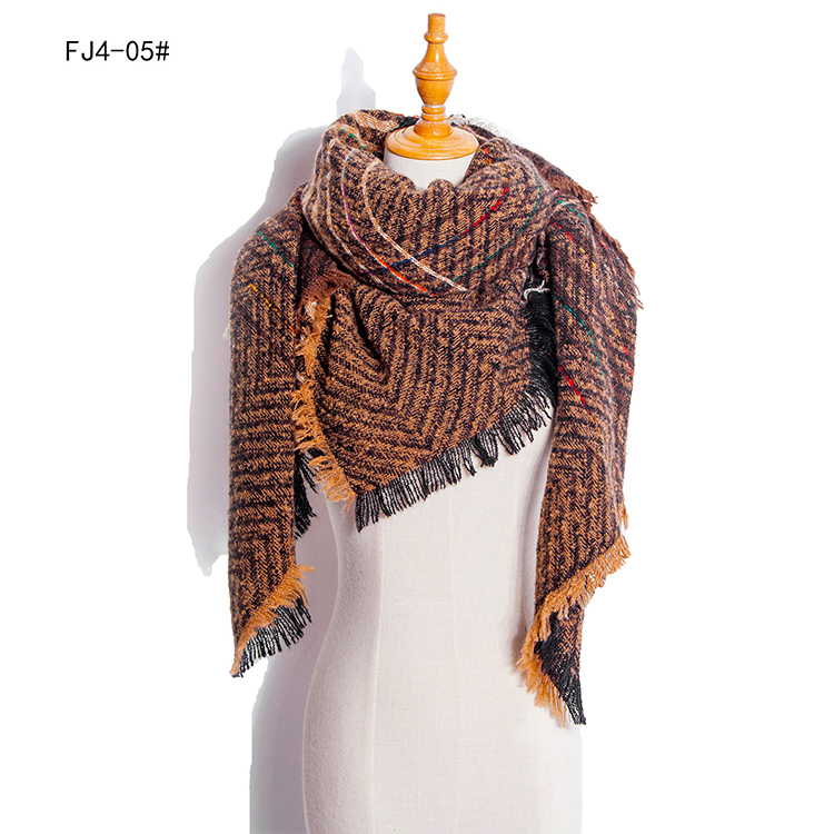 Winter plaid gradient warm large square scarf wholesale