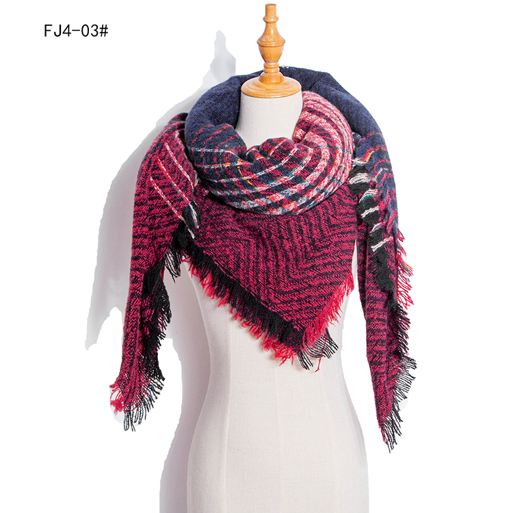 Winter plaid gradient warm large square scarf wholesale