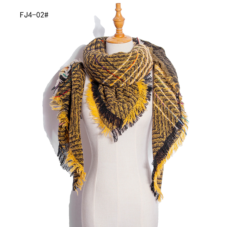 Winter plaid gradient warm large square scarf wholesale