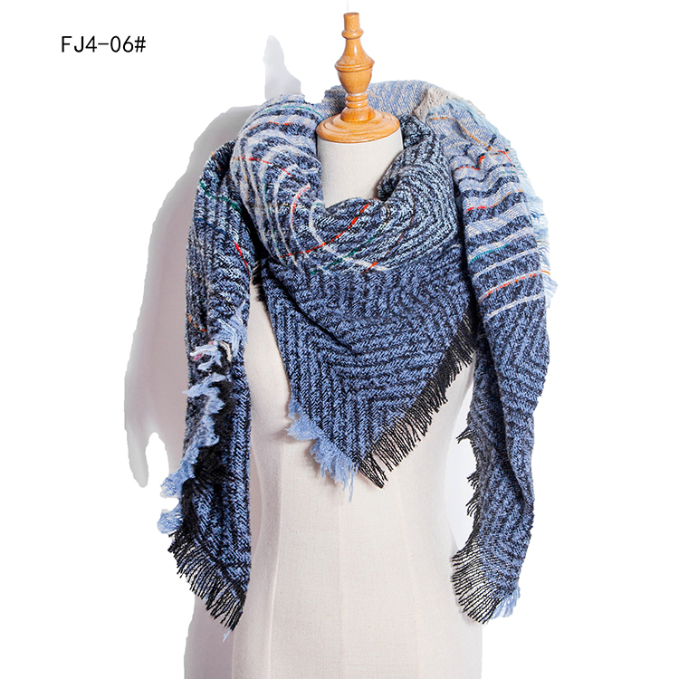 Winter plaid gradient warm large square scarf wholesale