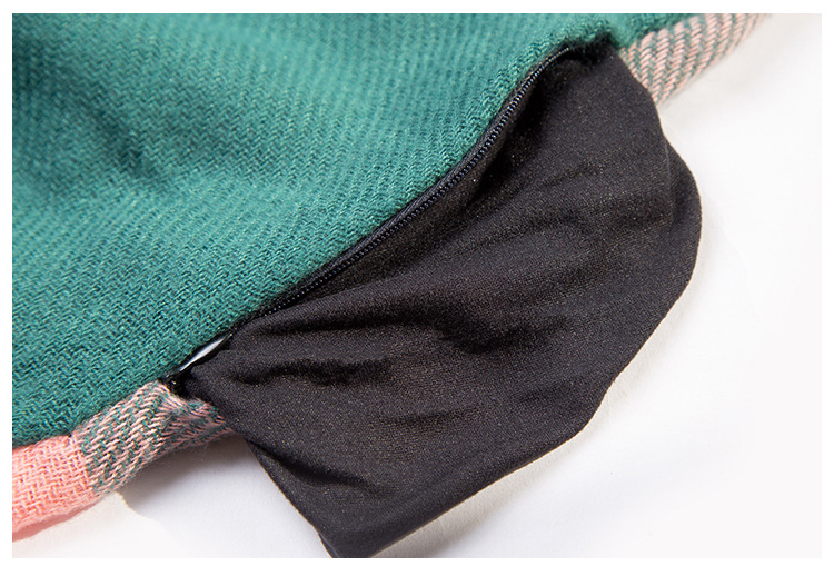 Zipper pocket thick plaid scarf wholesale