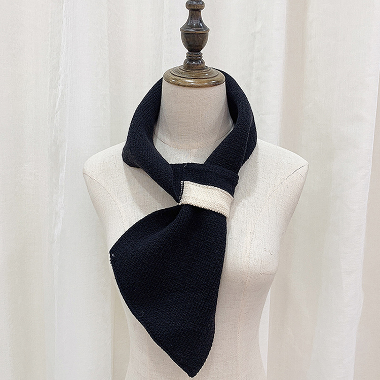 Monochrome twill knitted retro scarf wholesale
