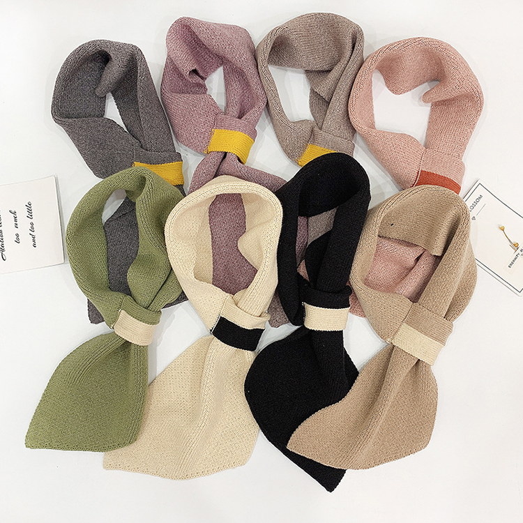 Monochrome twill knitted retro scarf wholesale