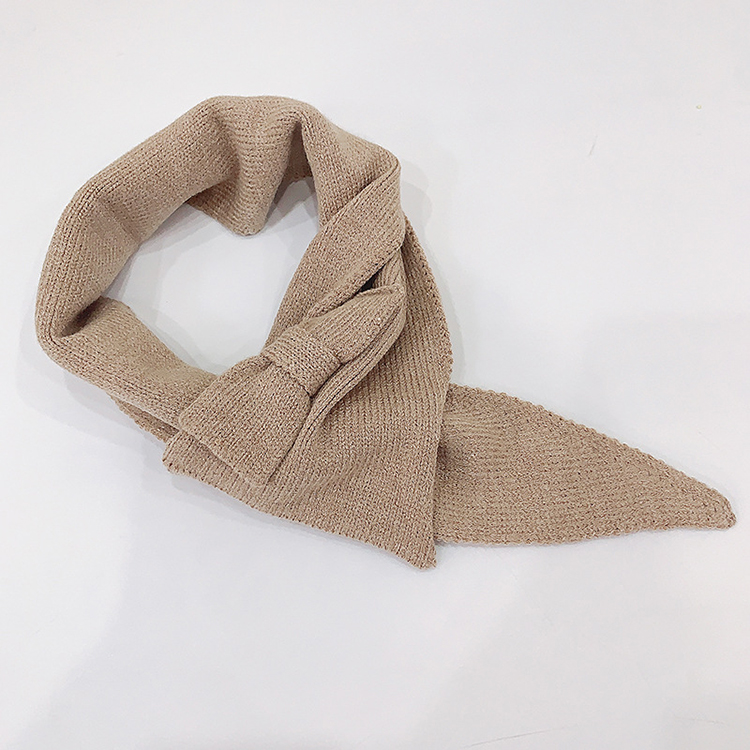 Pure color bow triangle scarf wholesale
