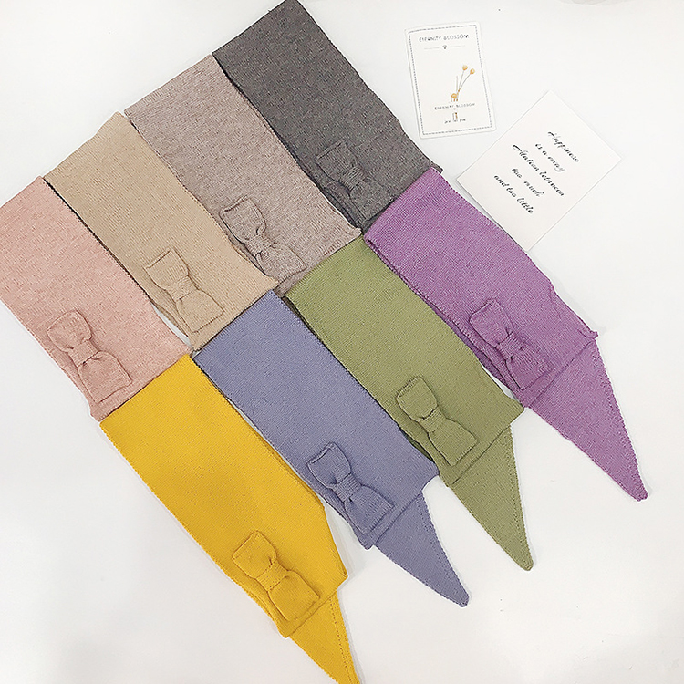 Pure color bow triangle scarf wholesale