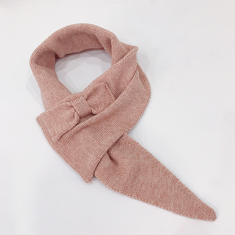 Pure color bow triangle scarf wholesale