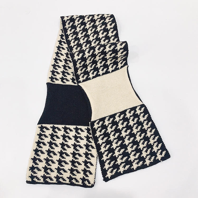 Spring floral pattern winter warm plaid scarf