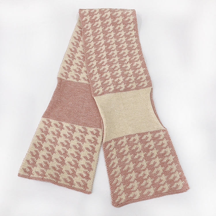 Spring floral pattern winter warm plaid scarf