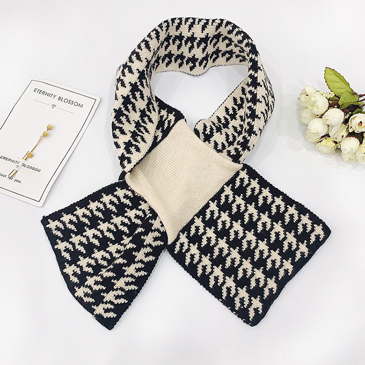 Spring floral pattern winter warm plaid scarf
