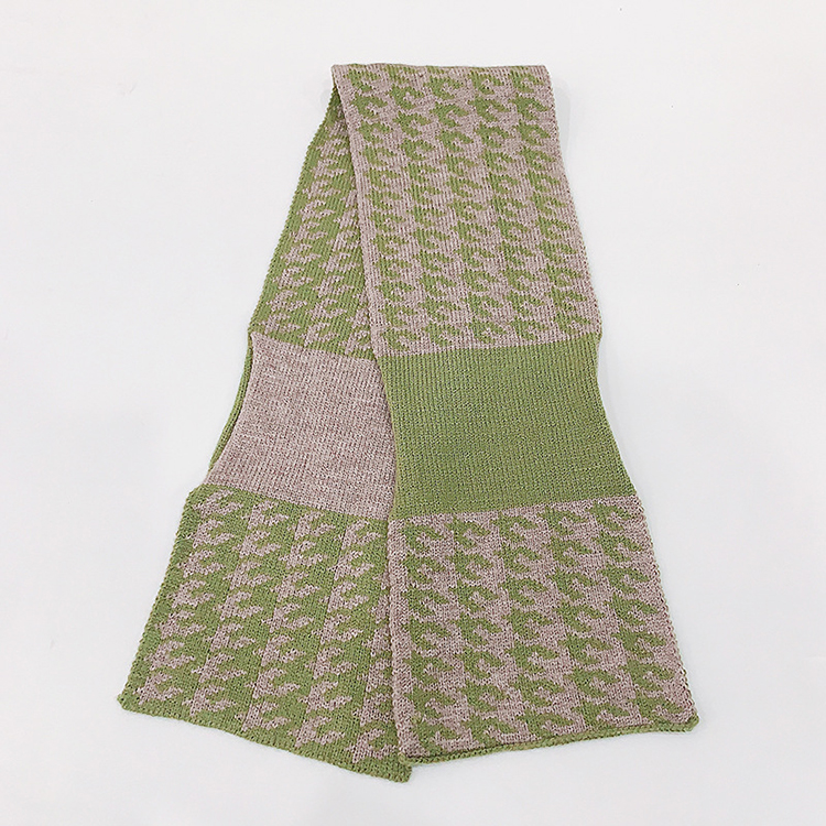 Spring floral pattern winter warm plaid scarf
