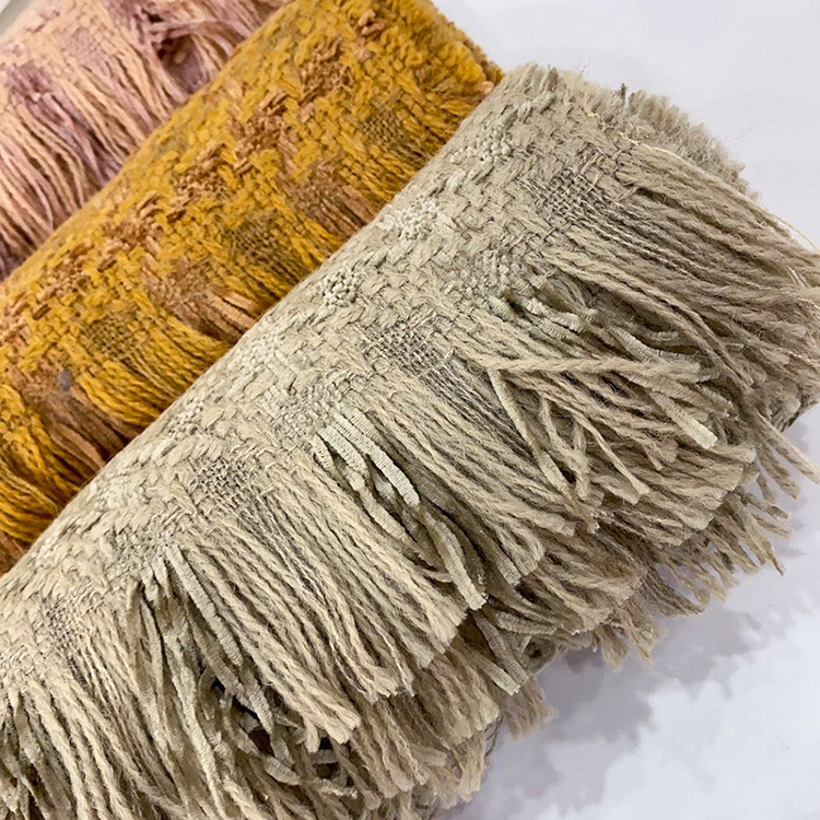 Fringe knitted retro plaid scarf wholesale