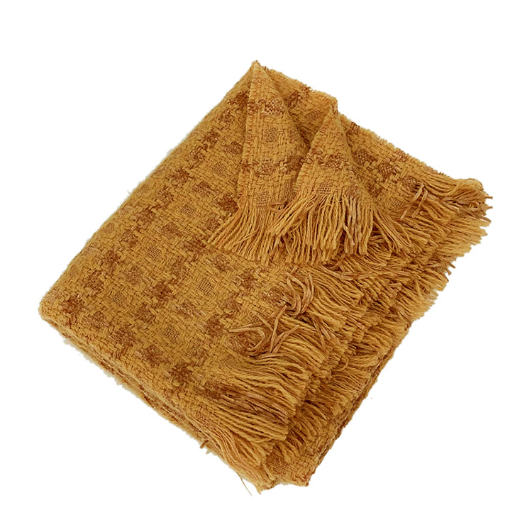 Fringe knitted retro plaid scarf wholesale