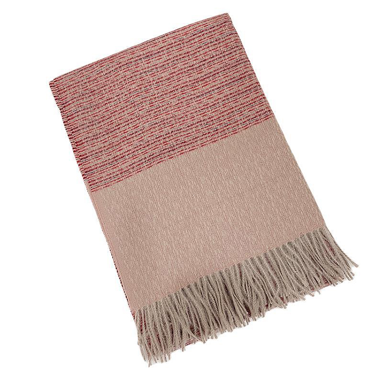 Winter fringed shawl striped cashmere warm scarf