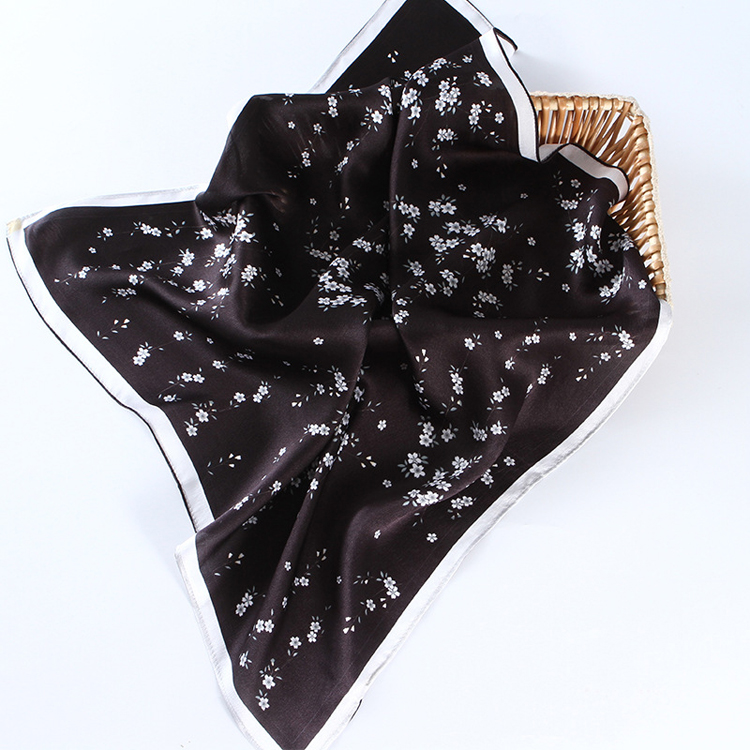 Flower pattern pure silk square scarf wholesale