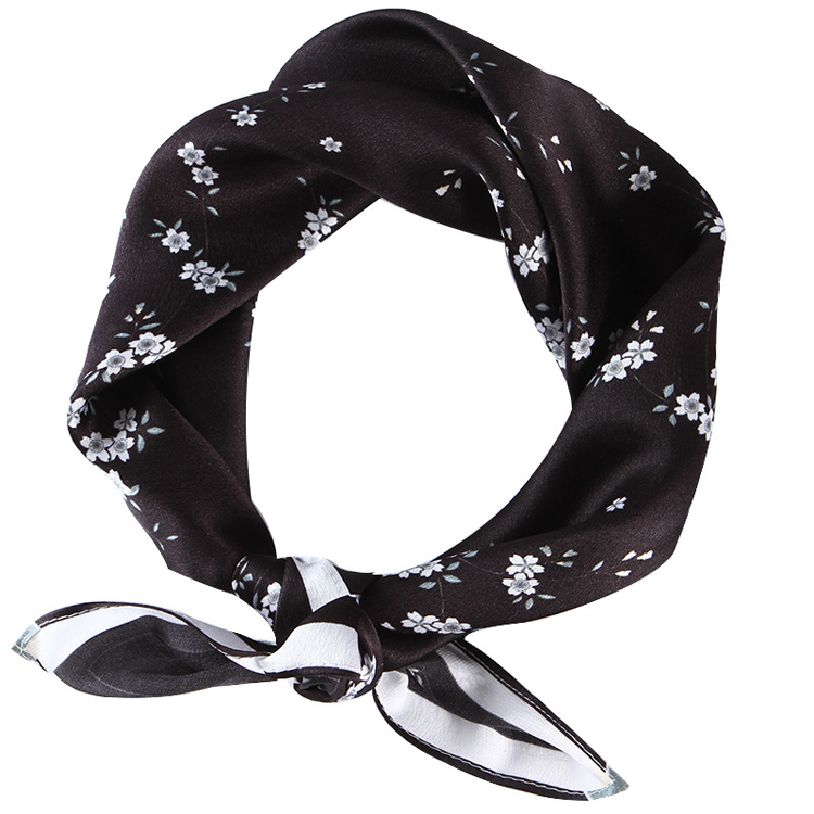 Flower pattern pure silk square scarf wholesale
