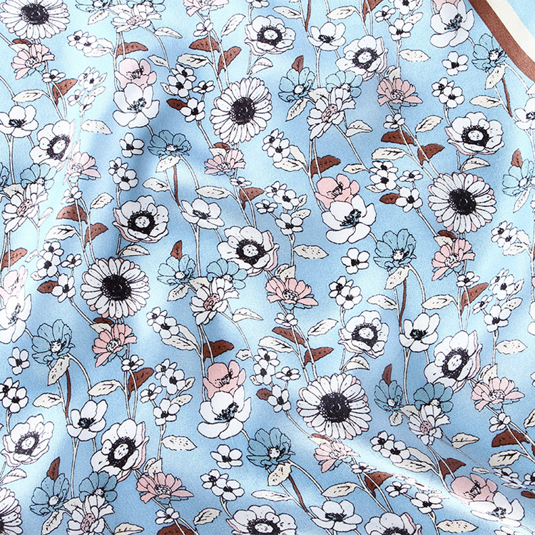 Wholesale floral print silk square scarf