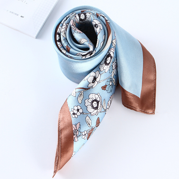 Wholesale floral print silk square scarf