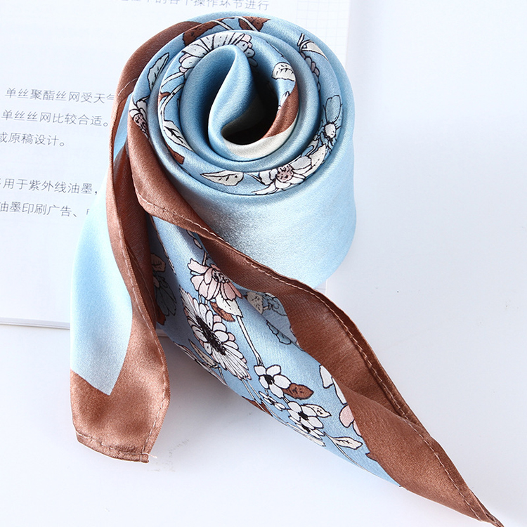 Wholesale floral print silk square scarf