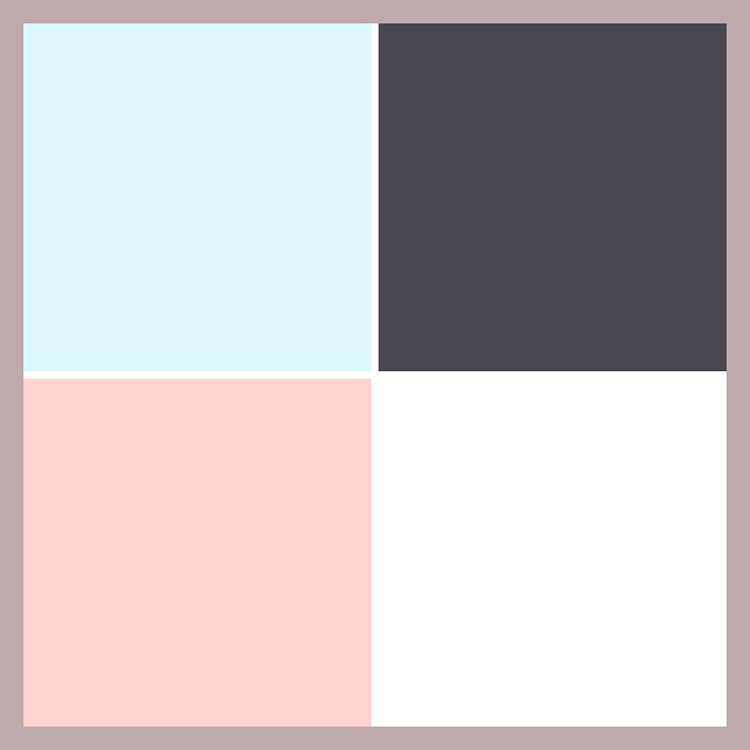 Grey pink square stitching pure silk scarf