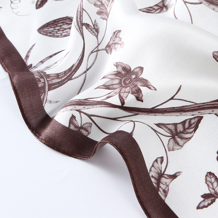 Plant pattern printing silk square scarf wholesale