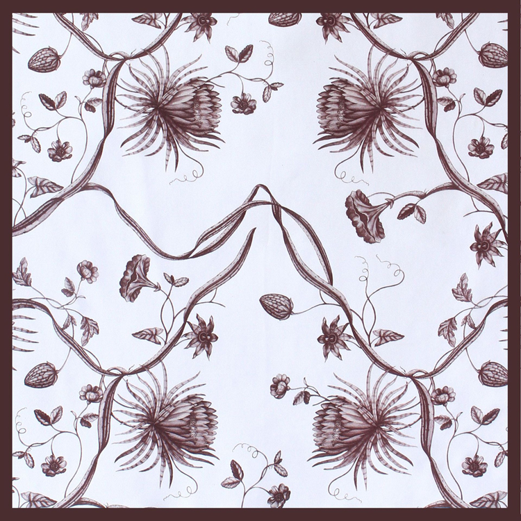 Plant pattern printing silk square scarf wholesale