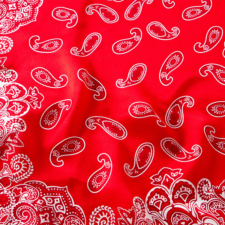 Wholesale cashew pattern red silk square scarf