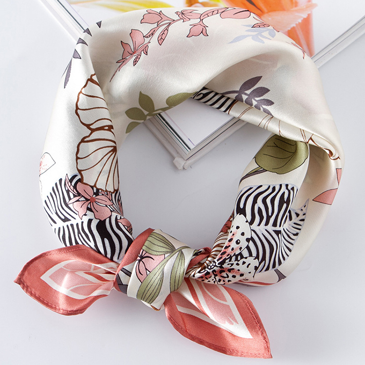Flower group pure silk square scarf wholesale