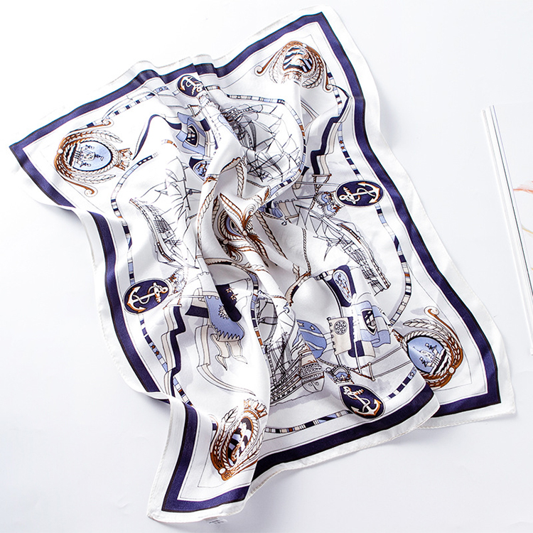 Sailing decoration silk square scarf wholesale