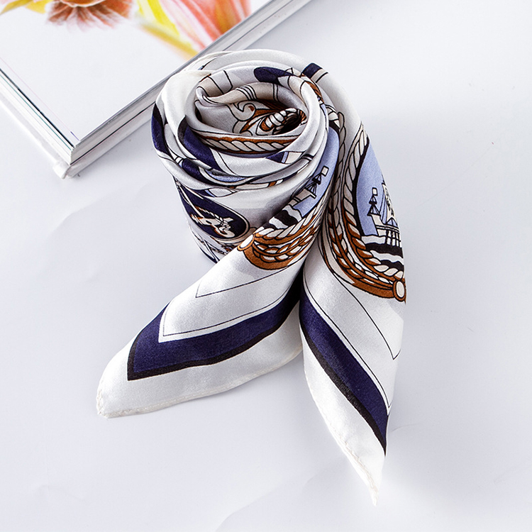 Sailing decoration silk square scarf wholesale
