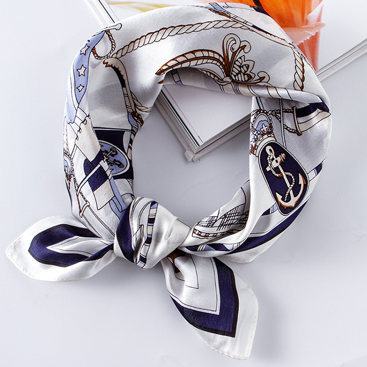 Sailing decoration silk square scarf wholesale