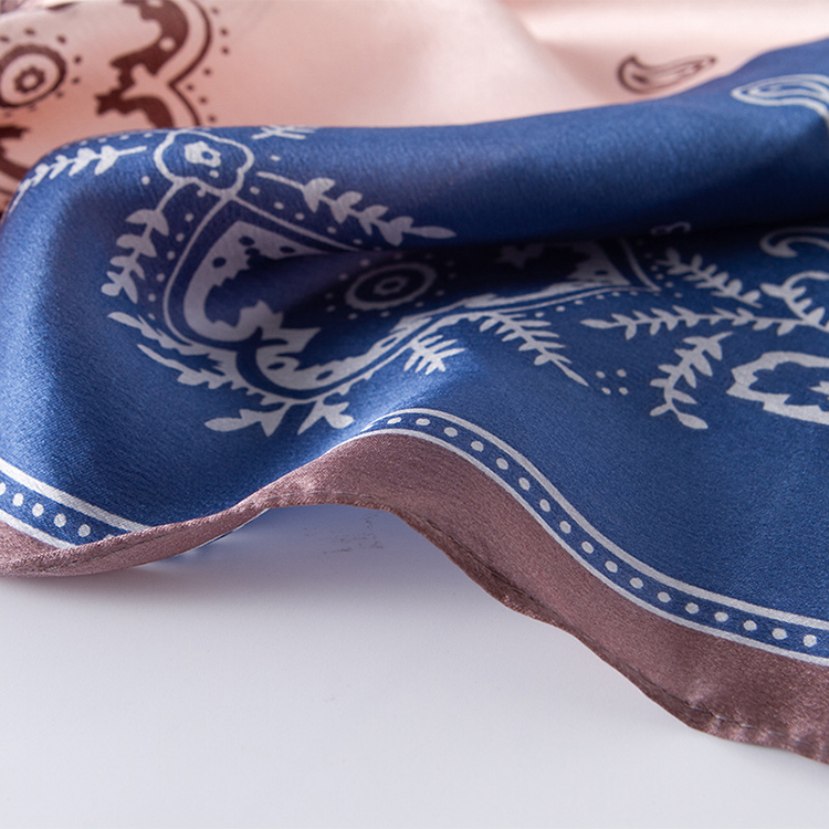 Cashew pattern square lattice silk scarf wholesale