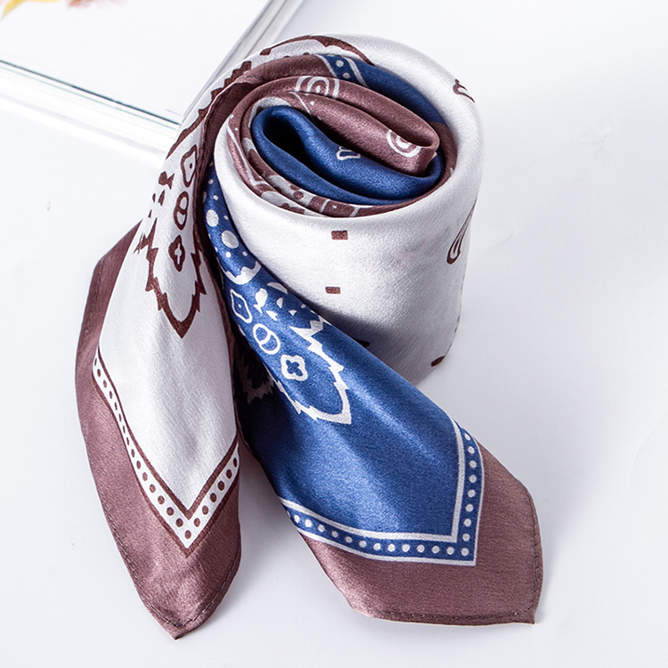 Cashew pattern square lattice silk scarf wholesale