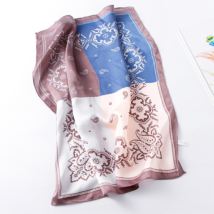 Cashew pattern square lattice silk scarf wholesale