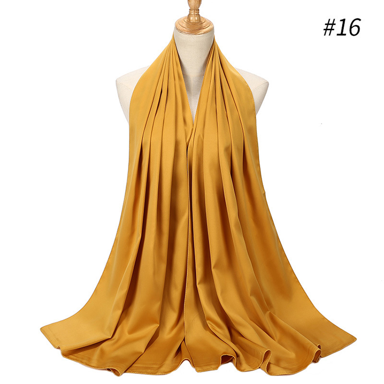 Pure color satin gear pearl chiffon headscarf