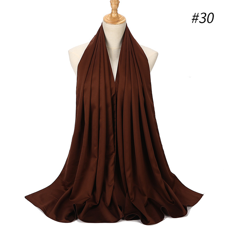 Pure color satin gear pearl chiffon headscarf