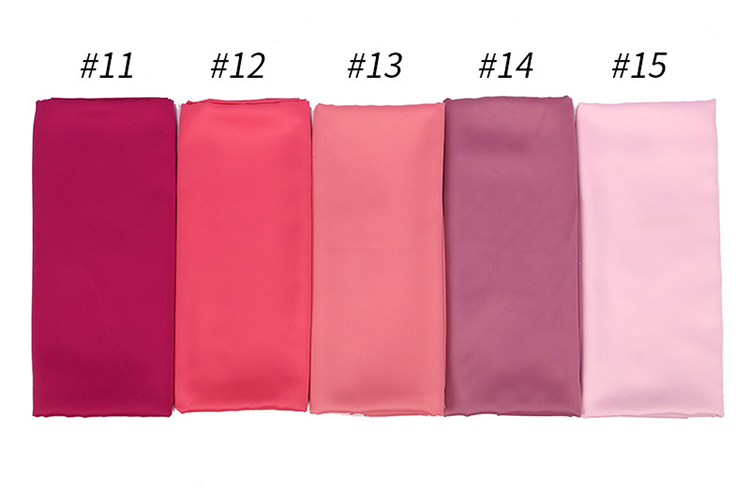 Pure color satin gear pearl chiffon headscarf