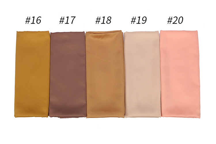 Pure color satin gear pearl chiffon headscarf