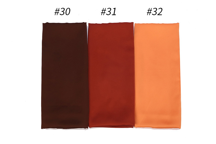 Pure color satin gear pearl chiffon headscarf