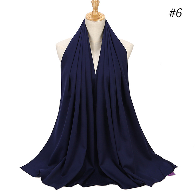 Pure color satin gear pearl chiffon headscarf