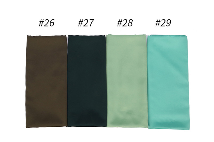 Pure color satin gear pearl chiffon headscarf