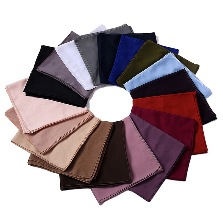 Monochrome cotton linen ladies square scarf wholesale