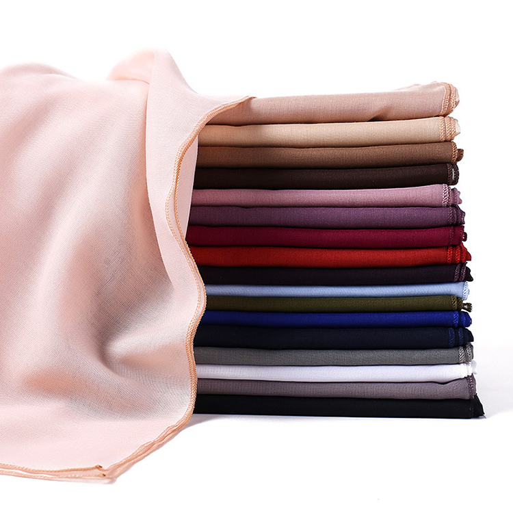 Monochrome cotton linen ladies square scarf wholesale